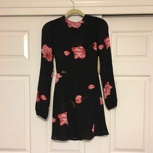 Reformation Black Floral Dress - Size 2